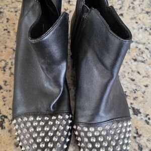 3Steve Madden Black Leather Ankle Boots Steve Madden